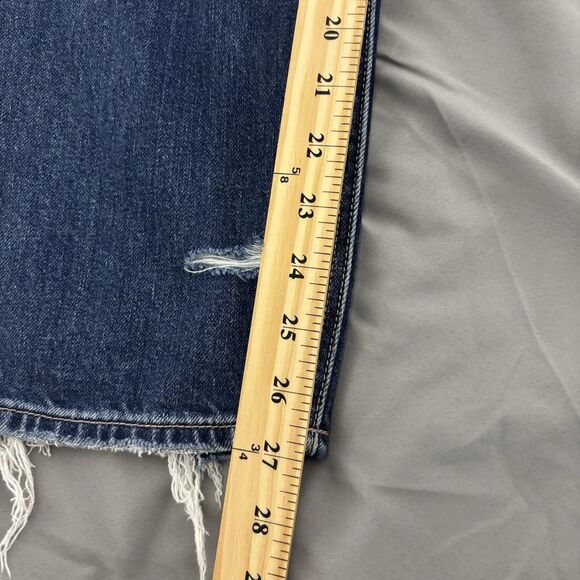 American Eagle Outfitters Mom Blue Jeans Womens 16 Distressed Embroidered - Picture 13 of 15